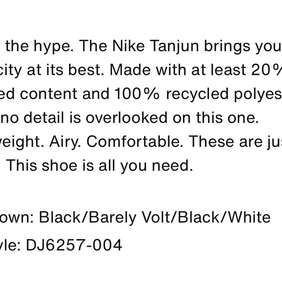 Nike Tanjun Women’s Sneaker. Size 9 Excellent condition Black/ White - Picture 7 of 11